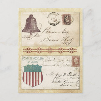 Carte Postale Enveloppes de guerre civile avec Bell Liberty