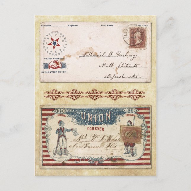 Carte Postale Enveloppes de guerre civile avec l'Union (Devant)