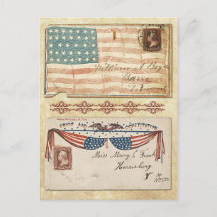 Carte Postale Enveloppes de la guerre de Sécession affranchies a