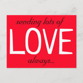 Carte Postale envoi de beaucoup d'amour mignon rouge