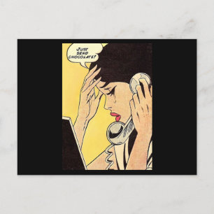 Carte Postale Envoyer juste Chocolat Vintage BD art