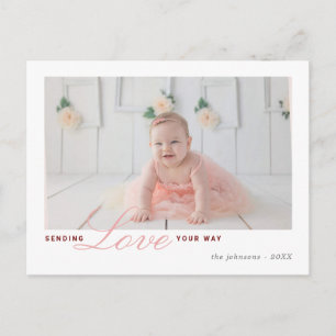 Carte Postale Envoyer l'amour à la famille et aux amis le jour d