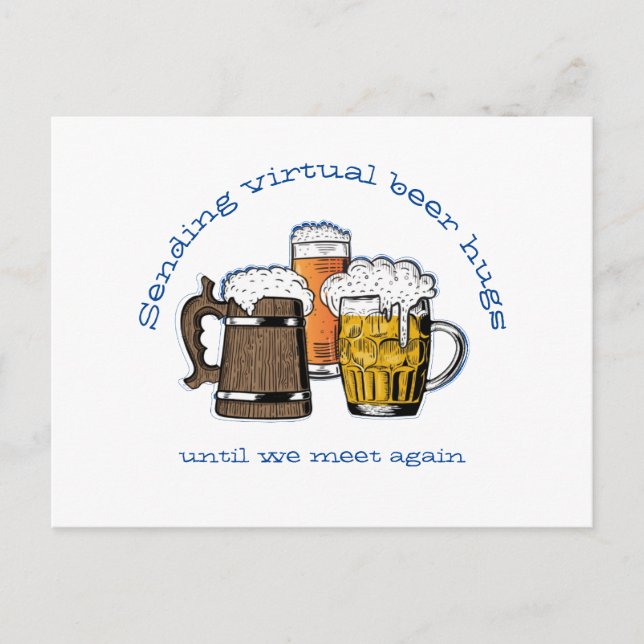 Carte Postale ENVOYER VIRTUAL BEER HUGS Cartoon Beers (Devant)