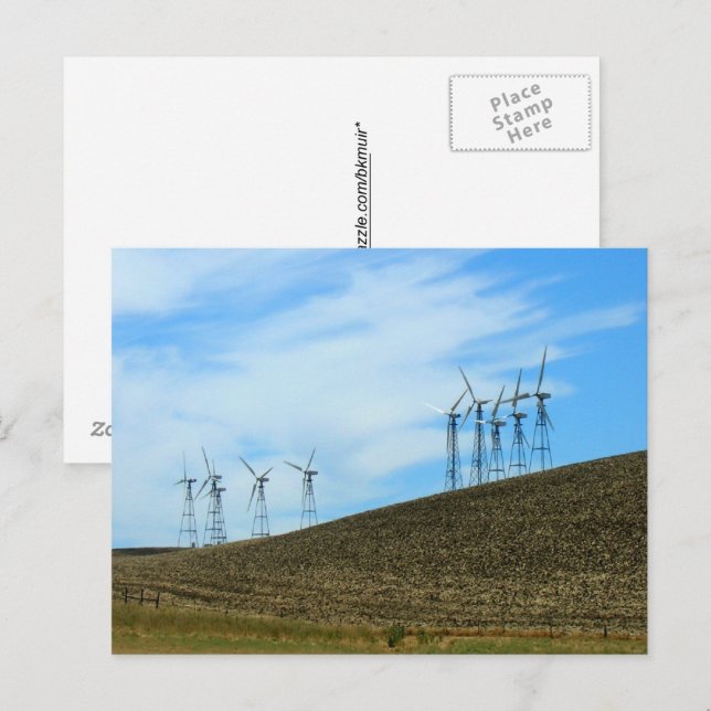 Carte postale - éoliennes (Devant / Derrière)