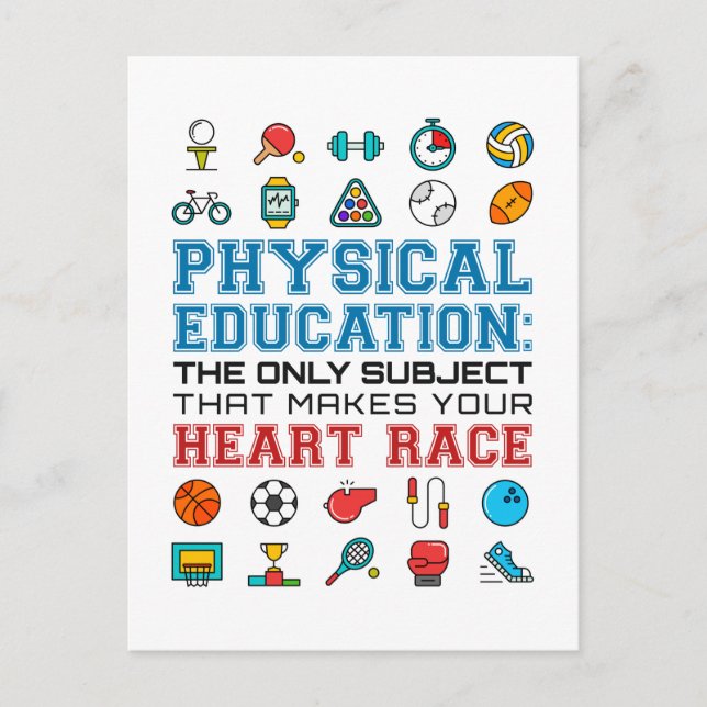 Carte Postale EP Teacher Phys Ed Gym Coach Race cardiaque (Devant)