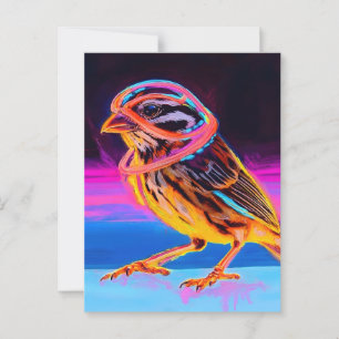 Carte Postale Épervier de néon avec des accents lumineux