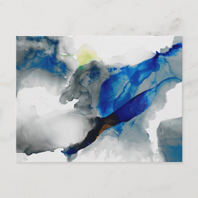 Carte Postale Ephéméral - Bleu et gris (Devant)