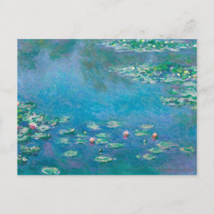 Carte Postale Ephémère Florale Découpage Monet Lys d'eau