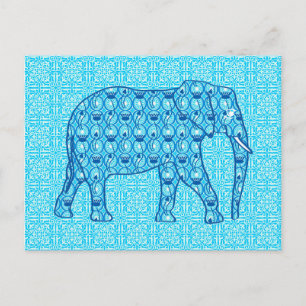 Carte Postale Ephène de fleur de Lotus - turquoise