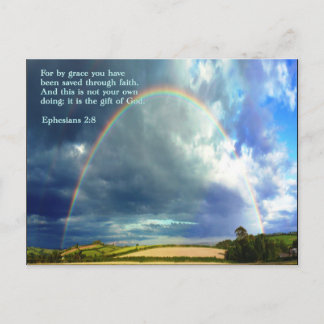 Carte Postale Éphésiens 2:8 Arc-en-ciel