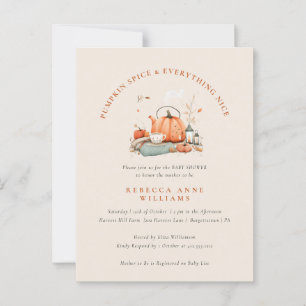 Carte Postale Épice citrouille & Tout Nice - Baby shower d'autom