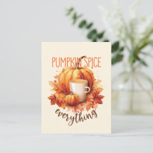 Carte Postale Épices citrouilles - Foliage de fin et d'automne