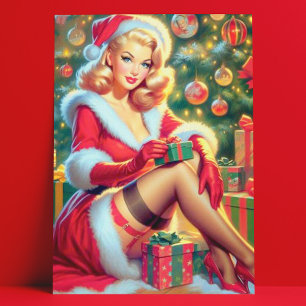 Carte Postale Épingle de Noël Vintage