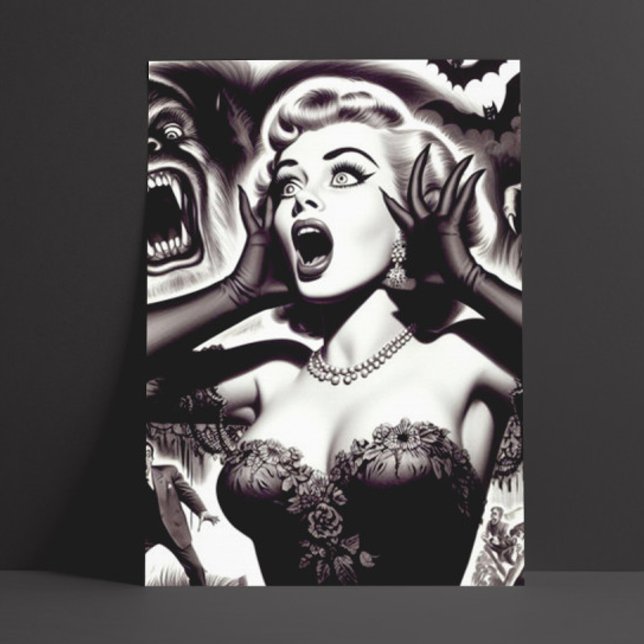 Carte Postale Épingle d'horreur vintage (Créateur téléchargé)