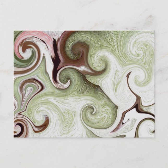 Carte Postale Eponges de mer Coquilles de mer Vert rose blanc (Devant)
