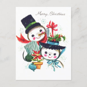 Carte Postale Épouse Noël de Snowman Couple