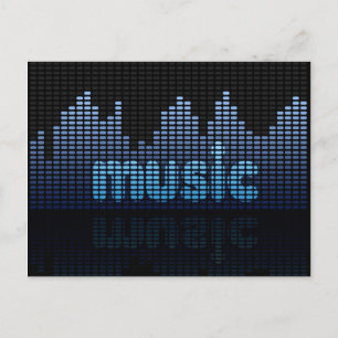 Carte Postale Equalizer numérique Musique Wave Wall