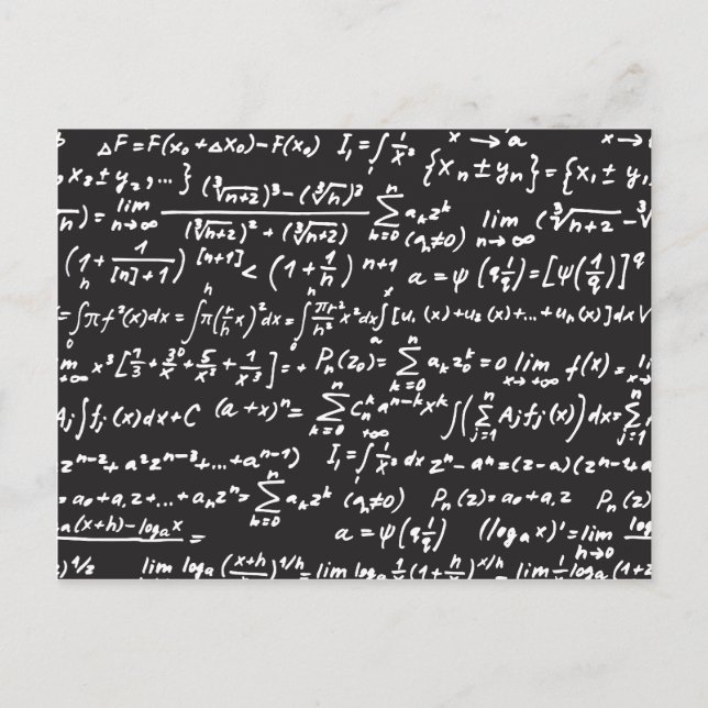 Carte Postale Équations mathématiques du tableau noir (Devant)