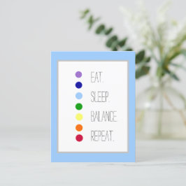 Carte Postale Equilibre de sommeil Manger Design Chakra simple