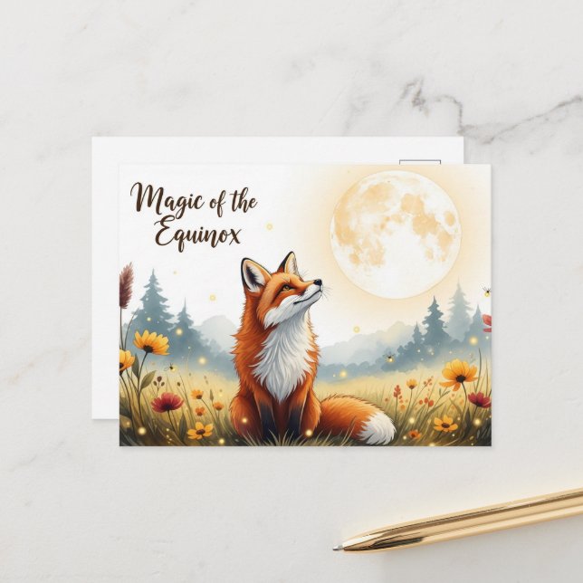 Carte Postale Équinoxe automne (Devant/Arrière en situation)