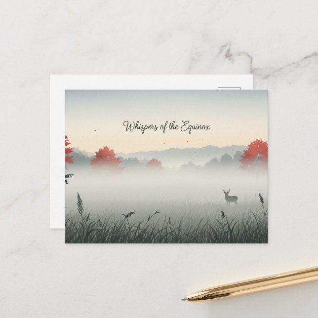 Carte Postale Équinoxe automne (Devant/Arrière en situation)