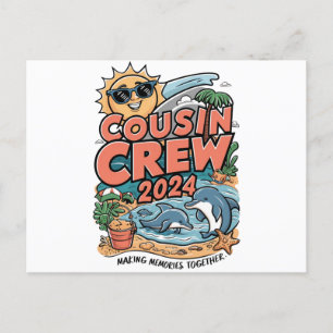 Carte Postale Équipage de cousins voyage en famille à la plage V