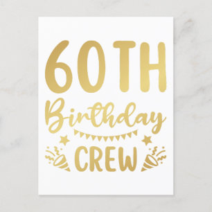 Carte Postale Équipage des 60 ans 60 ans Crew Fête