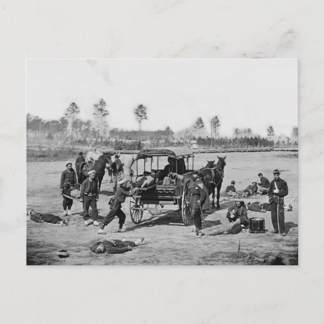 Carte Postale Équipage des ambulances de guerre civile (Devant)