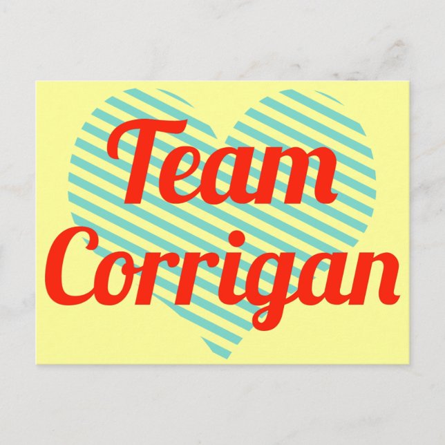 Carte Postale Équipe Corrigan (Devant)
