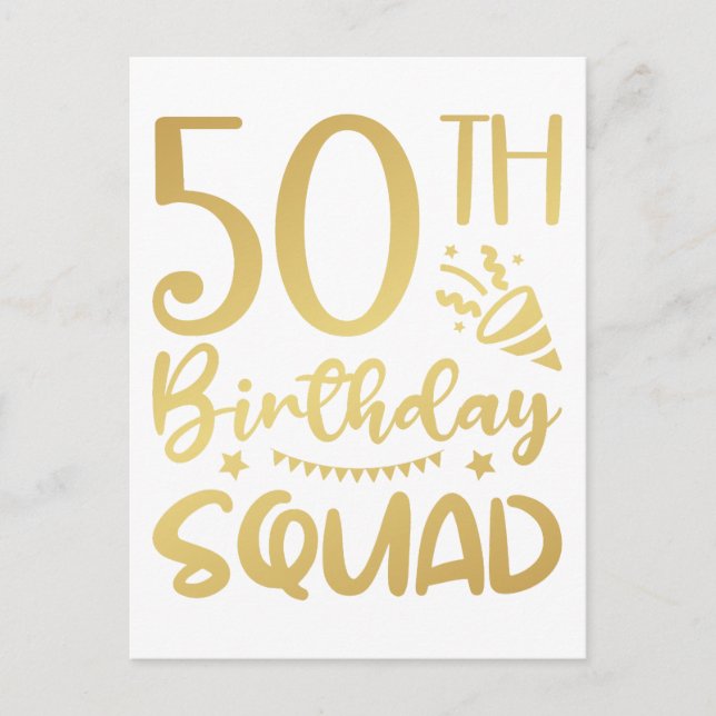 Carte Postale Équipe d'anniversaire 50 ans 50 Crew de fête (Devant)