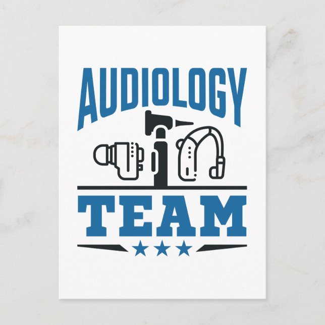 Carte Postale Équipe d'audiologie Personnel Équipe Audiologiste  (Devant)