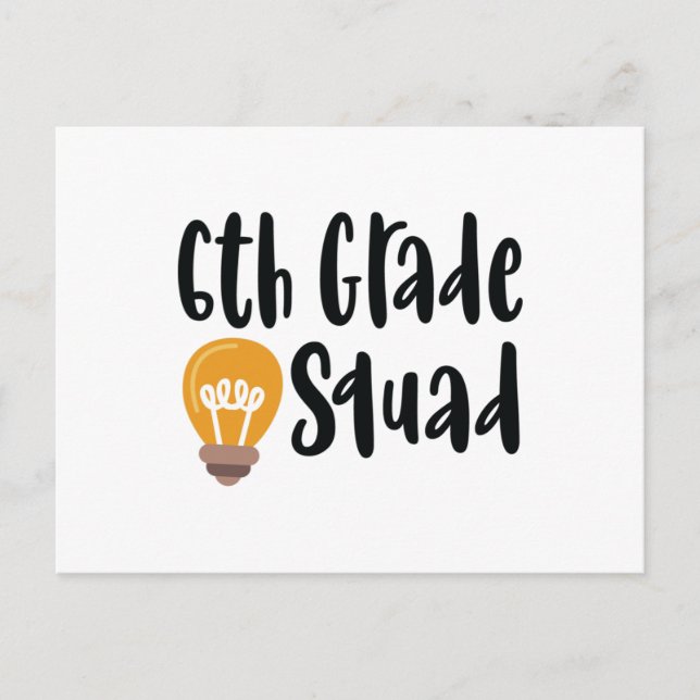 Carte Postale Équipe de 6e année (Devant)
