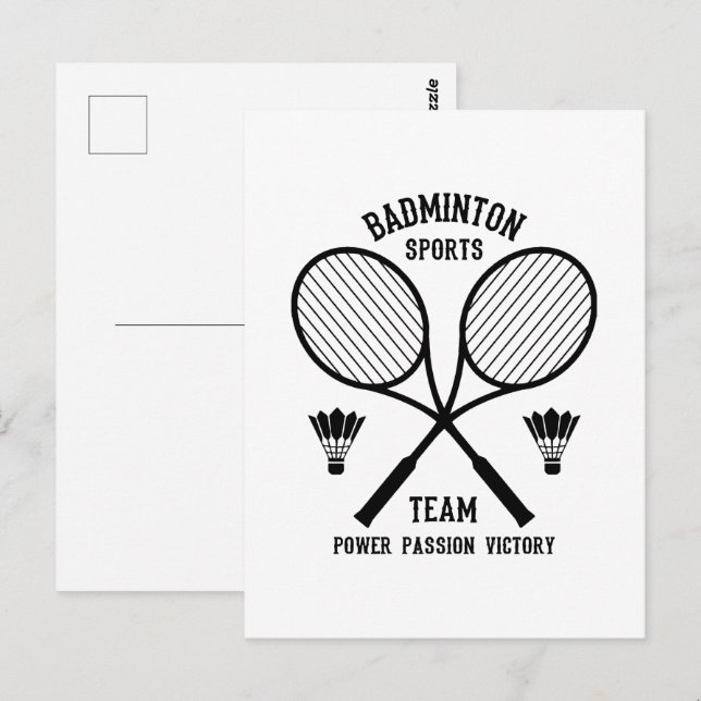 Carte Postale Équipe de badminton (Devant / Derrière)