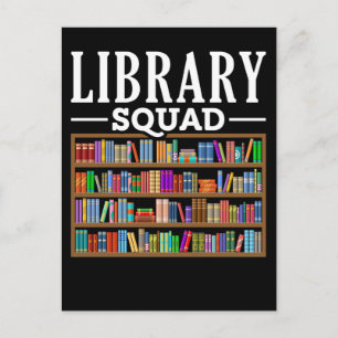 Carte Postale Équipe de bibliothèque amateur de livres humour de