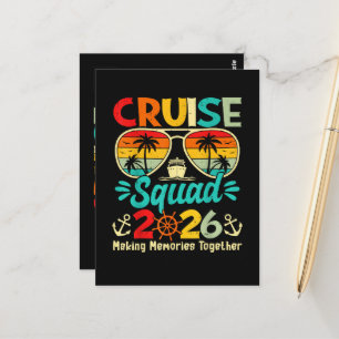 Carte Postale Équipe de croisière 2026 Vacances d'été en famille