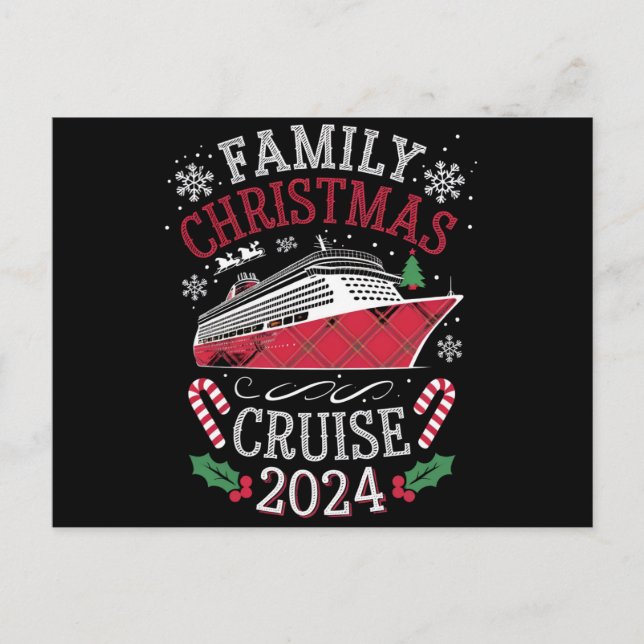 Carte Postale Équipe de croisière de Noël 2024 en famille (Devant)