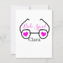 Équipe de la mariée lunettes de cœur rose noir bri
