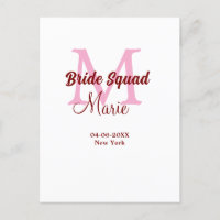 Équipe de mariée ajoutez nom monogramme demoiselle