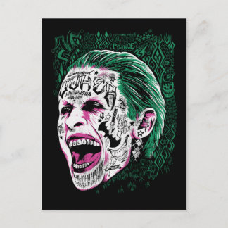 Carte Postale Équipe de suicide | Rire Joker Head Sketch