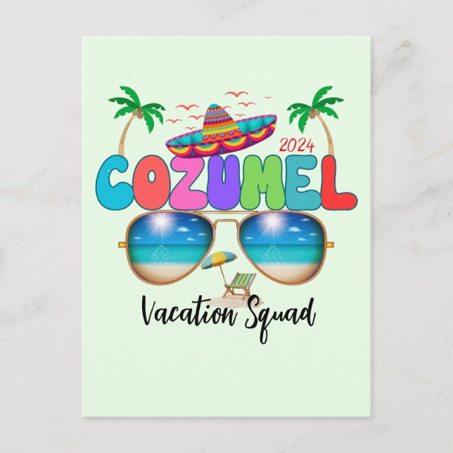 Carte Postale Équipe de vacances à Cozumel Soleil, Sable et Souv (Devant)