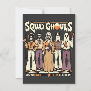 Carte Postale Équipe d'enseignants éffrayants Art d'Halloween in