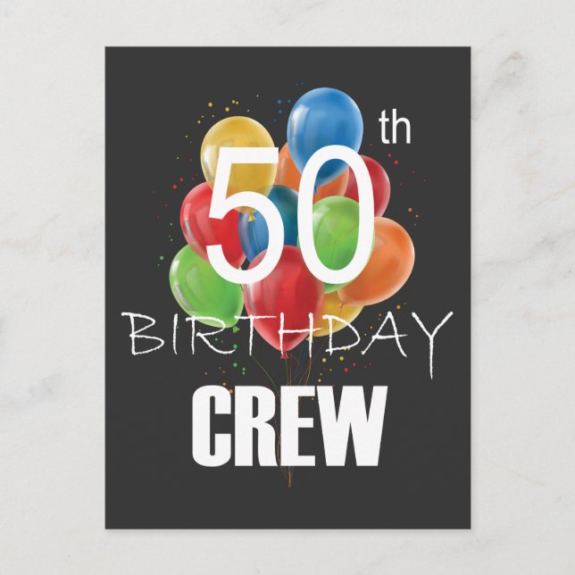 Carte Postale Équipe des 50 ans Crew Groupe de fête 50 (Devant)