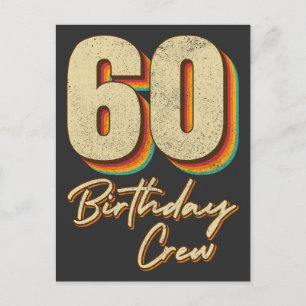Carte Postale Équipe des 60 ans Crew 60 Groupe de fête