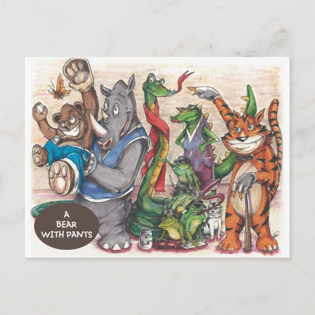 Carte Postale Équipe du livre "A Bear With Pants" (Devant)