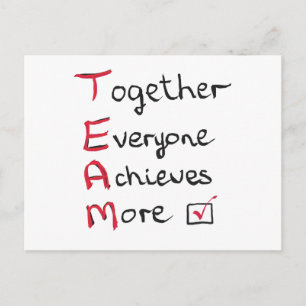 Carte Postale Équipe - Ensemble, chacun atteint plus