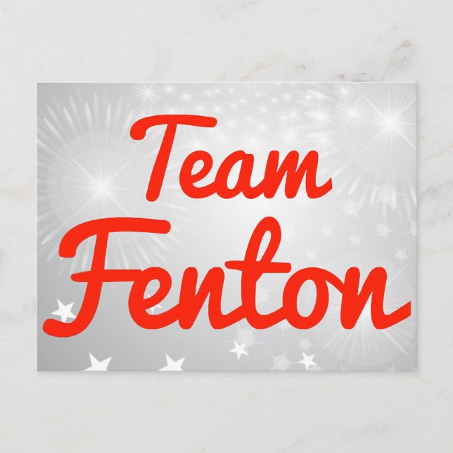 Carte Postale Équipe Fenton (Devant)