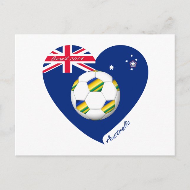 Carte Postale Équipe Gold & Green Soccer. Fútbol de "AUSTRALIA" (Devant)