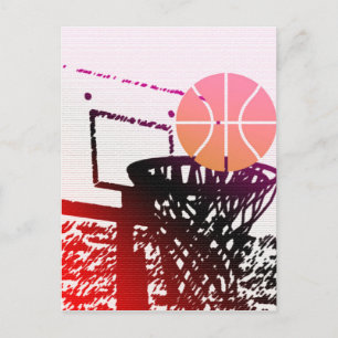 Carte Postale Équipe Sports Balle Basketball Filet Entraîneur Je