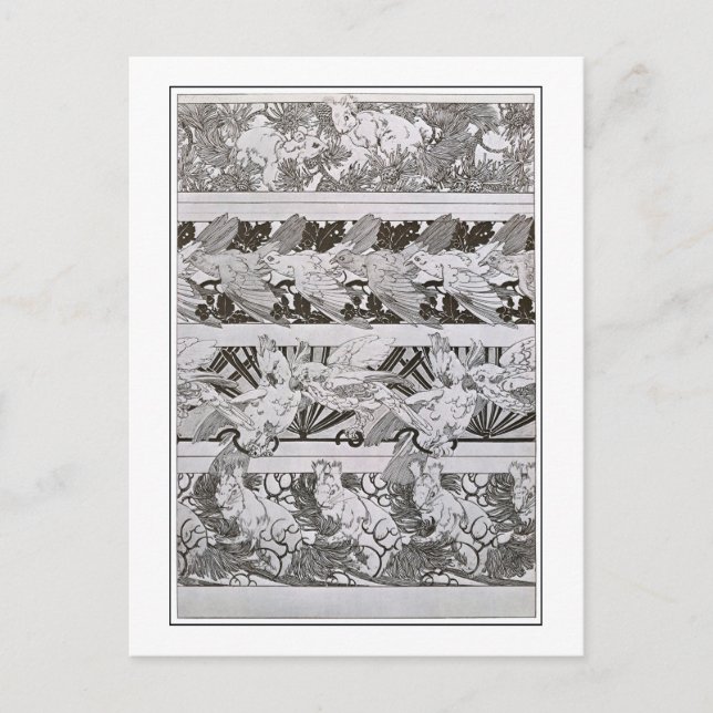 Carte Postale Equipes & Oiseaux de style Art Nouveau, Mucha (Devant)