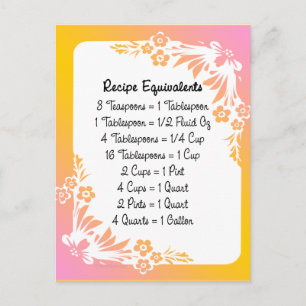 Carte Postale Équivalents de recette Pastel Floral